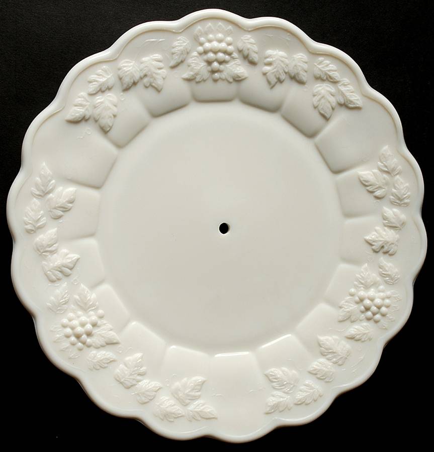 Paneled Grape Milk Glass 2 Tier Serving Tray Bottom Plate Only by Westmoreland-1