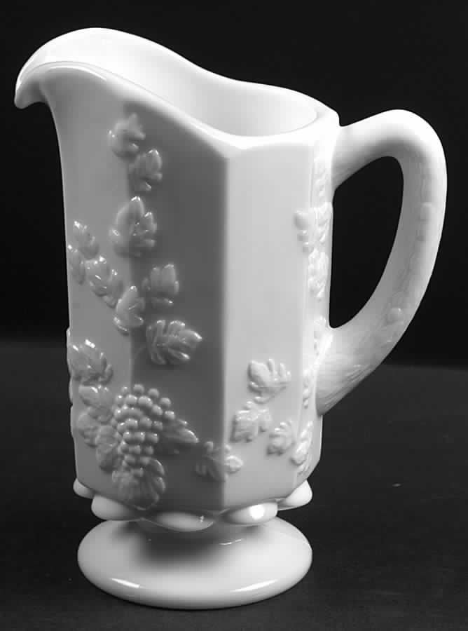 Paneled Grape Milk Glass 1 Quart Pitcher by Westmoreland-1