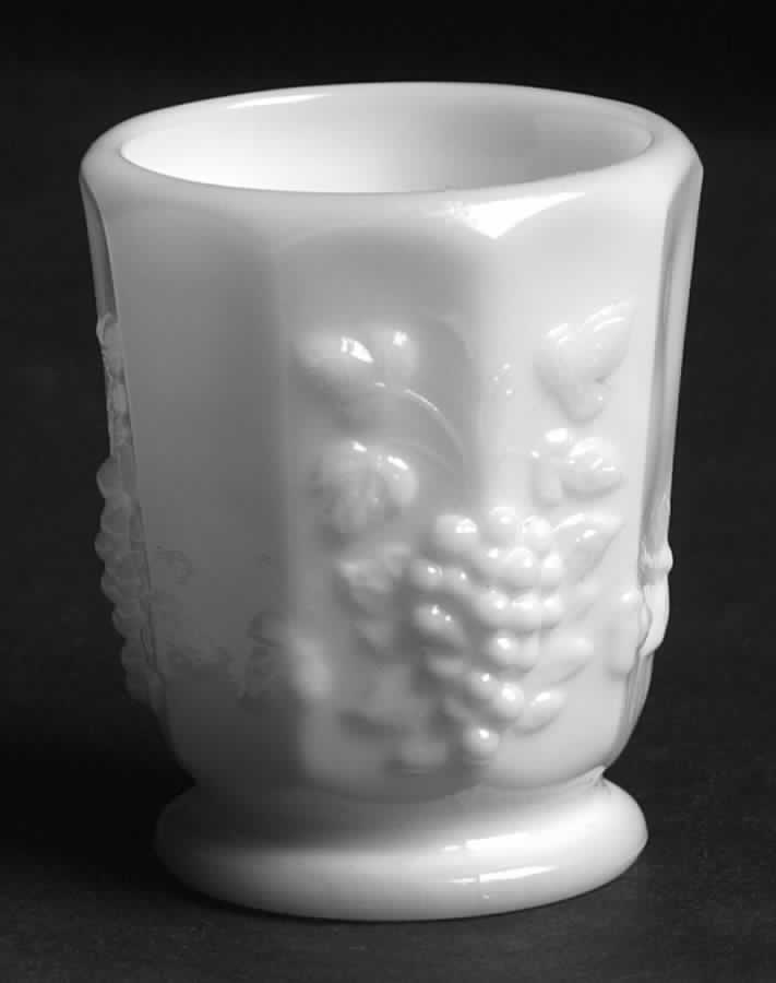 Paneled Grape Milk Glass Toothpick Holder by Westmoreland-1