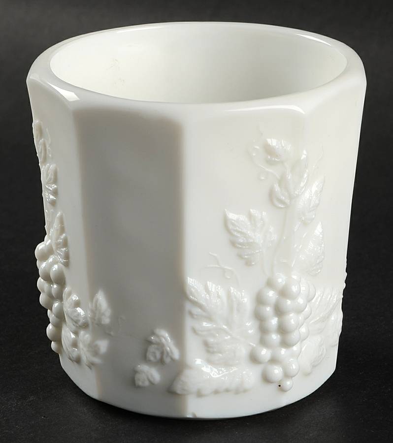 Paneled Grape Milk Glass Old Fashioned (Marmalade Base) by Westmoreland-1