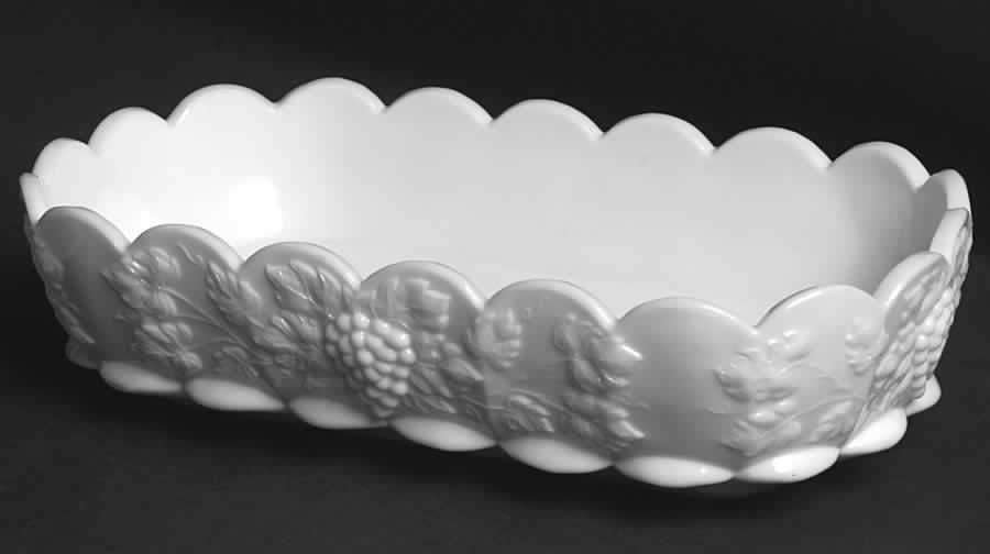 Paneled Grape Milk Glass Herb Garden Bowl by Westmoreland-1