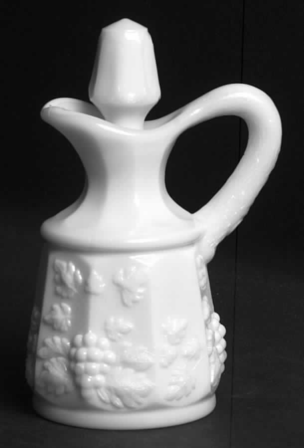 Paneled Grape Milk Glass Cruet & Stopper by Westmoreland-1