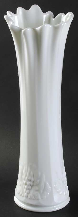 Paneled Grape Milk Glass 15" Swung Vase by Westmoreland-1