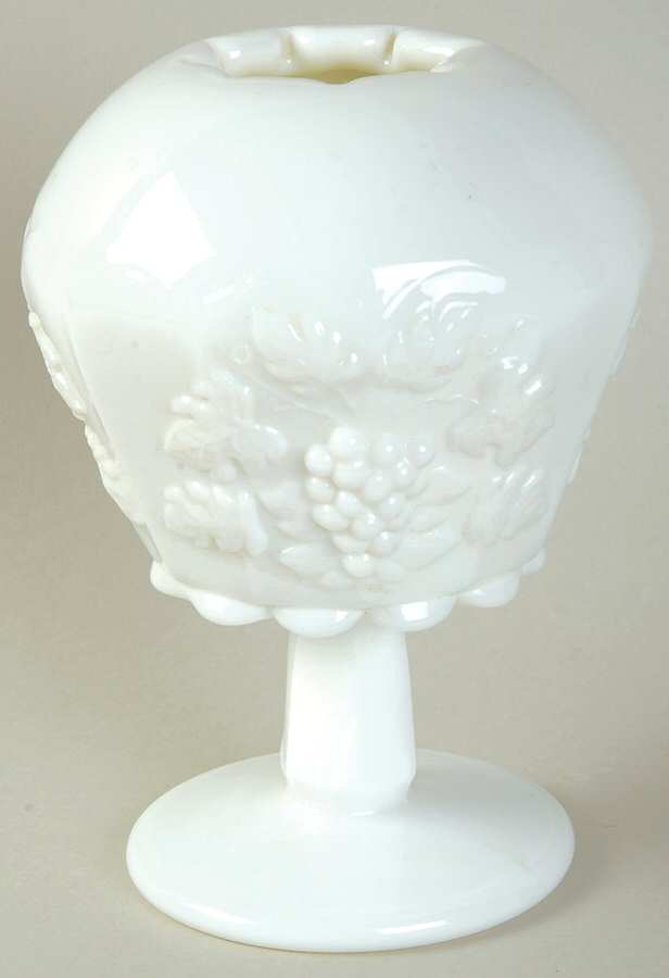 Paneled Grape Milk Glass Ivy Ball Vase by Westmoreland-1