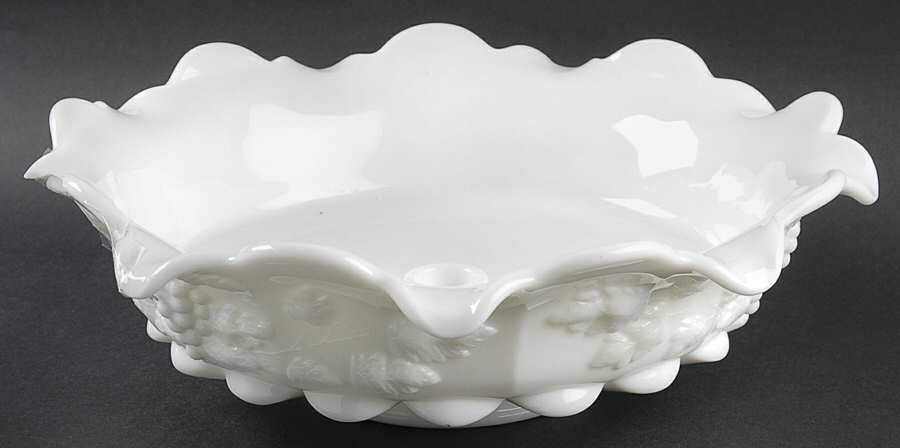 Paneled Grape Milk Glass 12" Lipped Epergne Bowl by Westmoreland-1