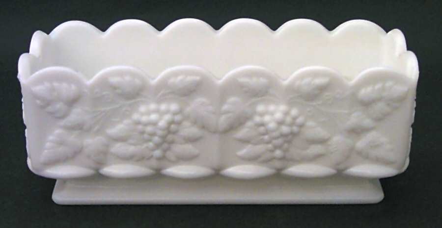 Paneled Grape Milk Glass Window Planter by Westmoreland-1