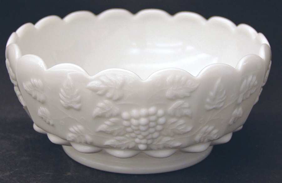 Paneled Grape Milk Glass Cupped Bowl by Westmoreland-1