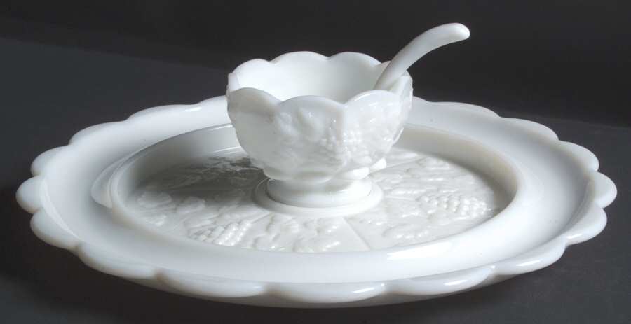 Paneled Grape Milk Glass (3 Piece) Canape Set by Westmoreland-1