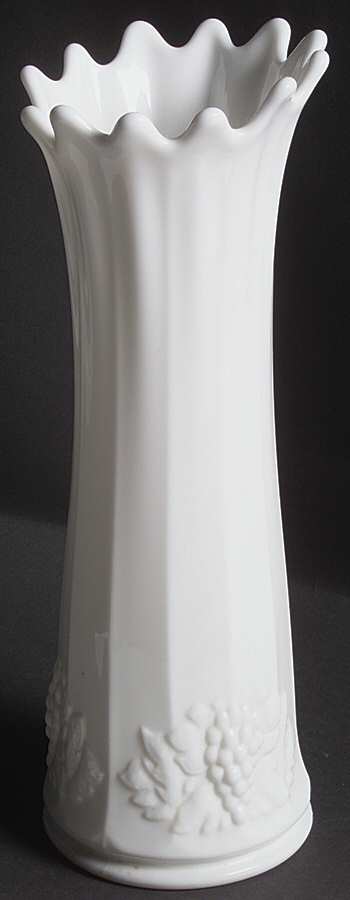 Paneled Grape Milk Glass Swung Vase by Westmoreland-1