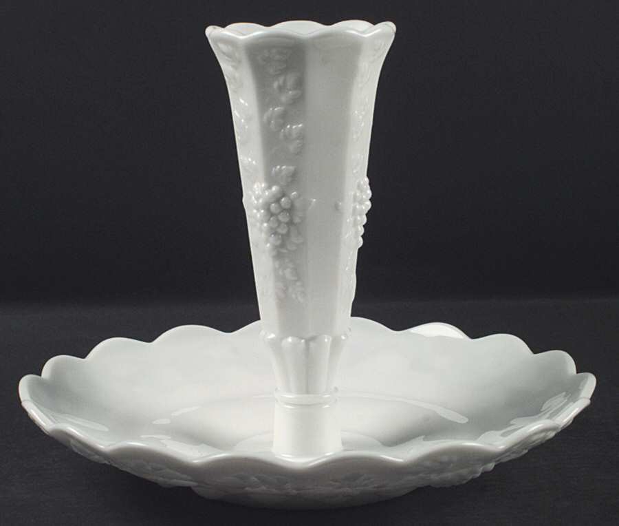 Paneled Grape Milk Glass (2 Piece) Epergne Set by Westmoreland-1