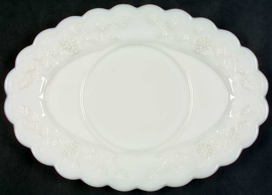 Paneled Grape Milk Glass Sauce Boat, Underplate Only by Westmoreland-1