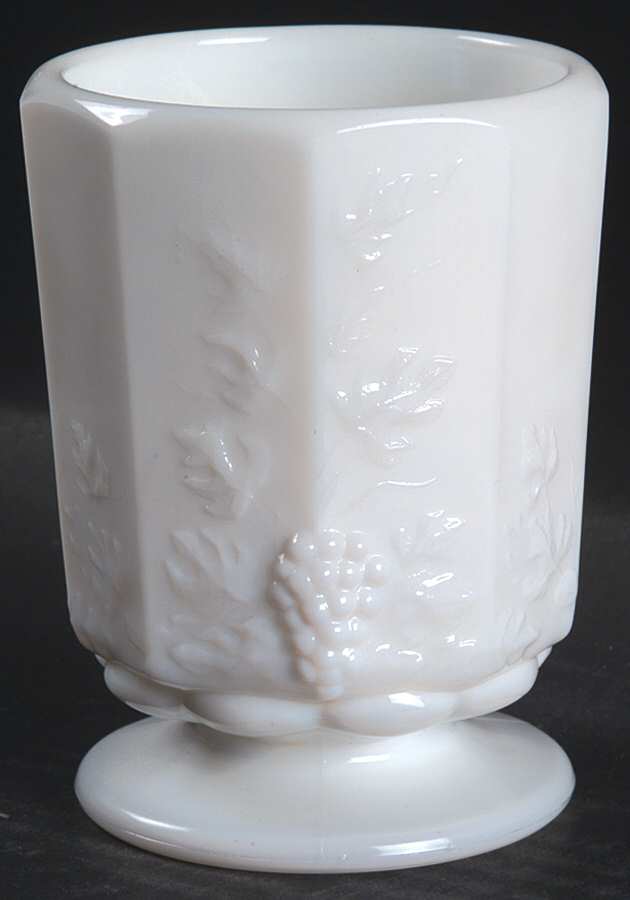 Paneled Grape Milk Glass Mini Open Sugar by Westmoreland-1