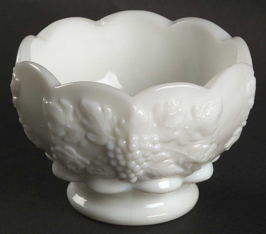 Paneled Grape Milk Glass Oyster or Fruit Cocktail by Westmoreland-1