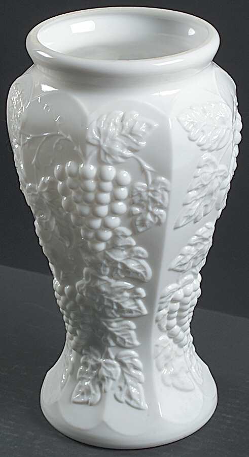 Paneled Grape Milk Glass Vase/Pickle Jar by Westmoreland-1