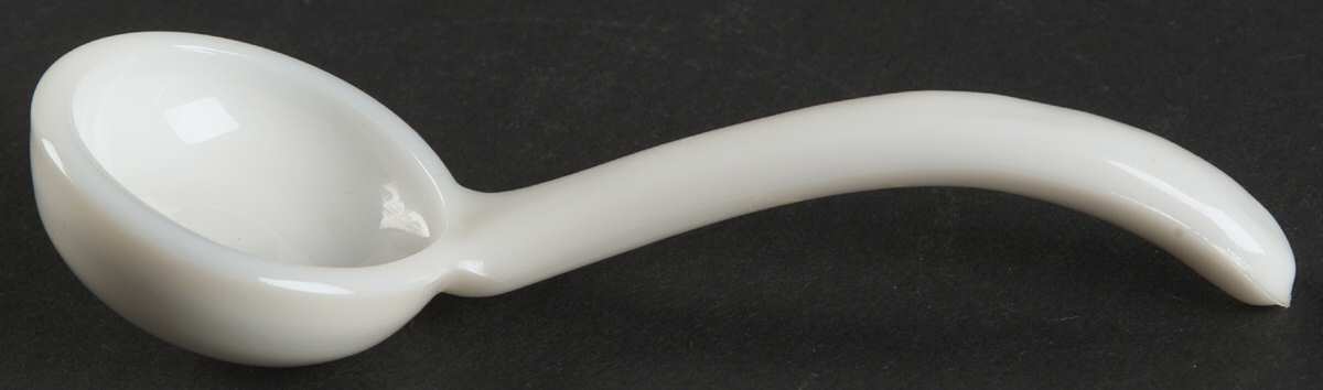 Paneled Grape Milk Glass Mayonnaise Ladle by Westmoreland-1