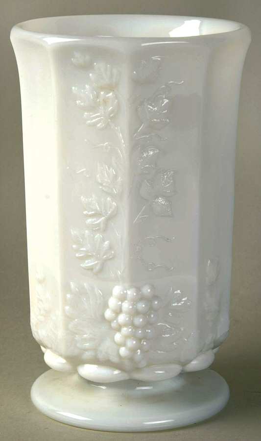 Paneled Grape Milk Glass Celery Vase by Westmoreland-1