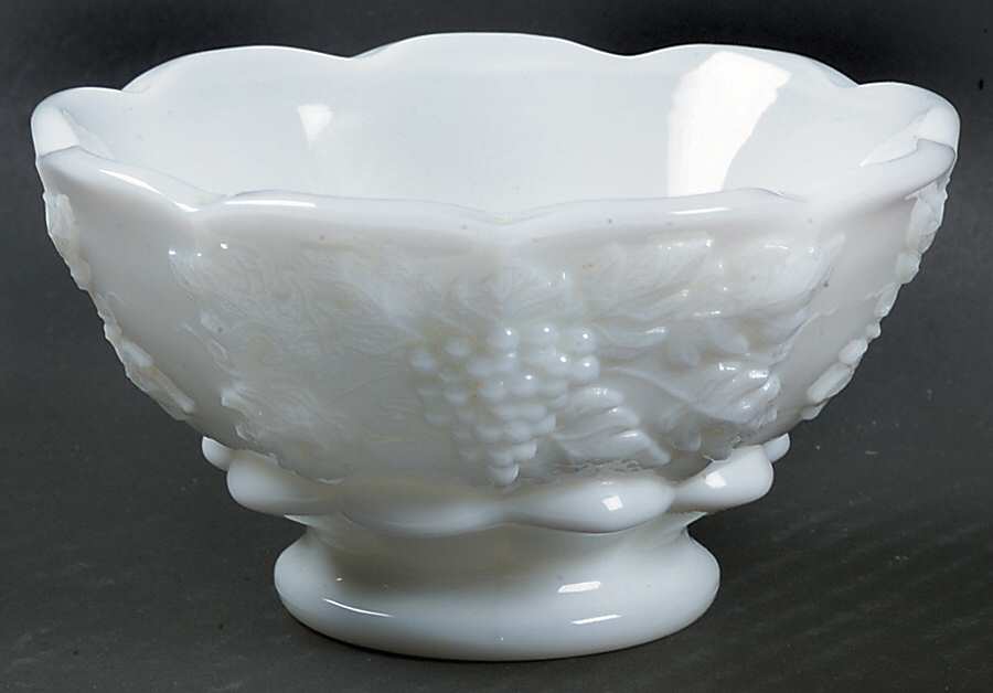 Paneled Grape Milk Glass Footed Oyster Cocktail by Westmoreland-1
