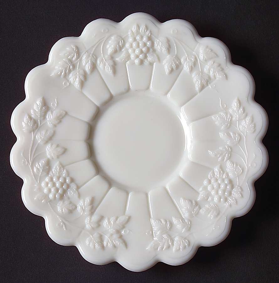Paneled Grape Milk Glass Saucer Only by Westmoreland-1