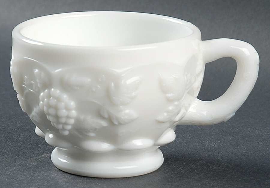 Paneled Grape Milk Glass Punch Cup by Westmoreland-1