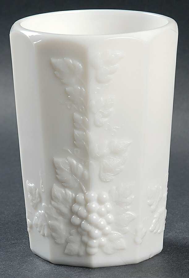 Paneled Grape Milk Glass 8 Oz Flat Tumbler by Westmoreland-1