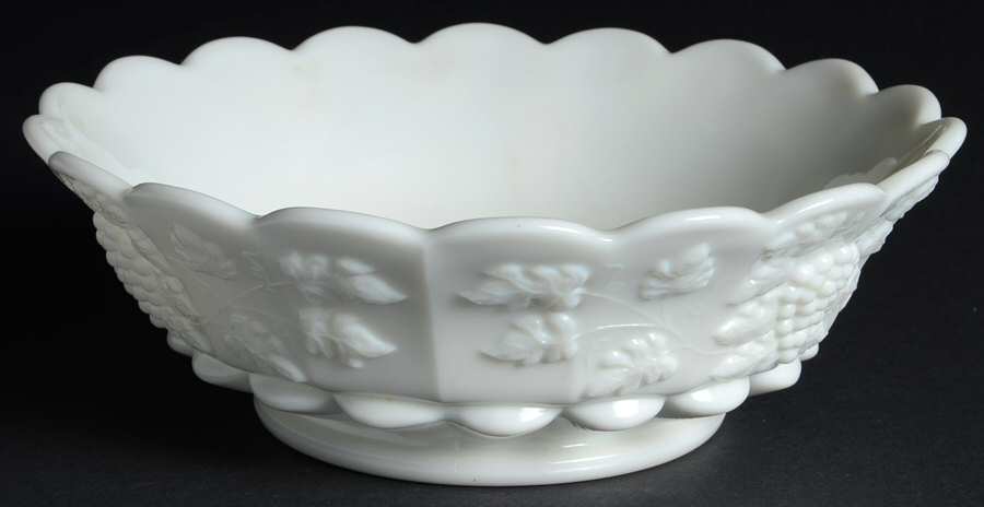 Paneled Grape Milk Glass Belled Bowl by Westmoreland-1
