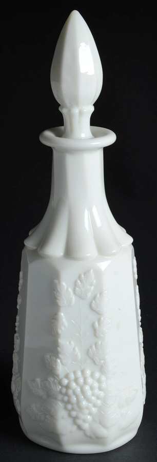 Paneled Grape Milk Glass Decanter & Stopper by Westmoreland-1
