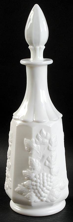 Paneled Grape Milk Glass Decanter & Stopper by Westmoreland-1