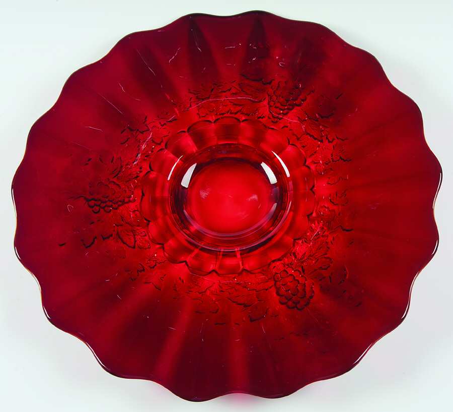Paneled Grape Ruby Punch Bowl Underplate by Westmoreland-1