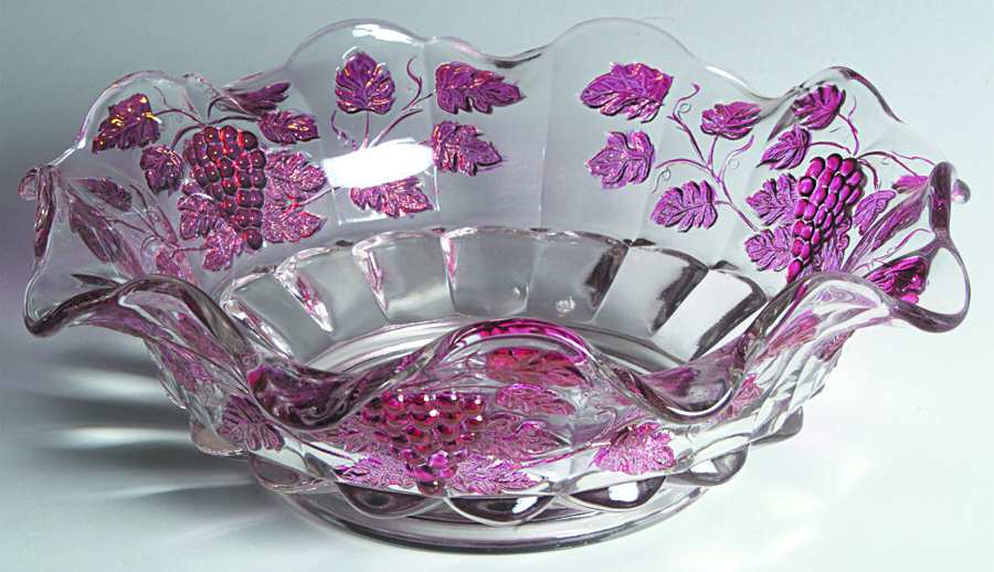 Paneled Grape Ruby Flash Crimped Bowl by Westmoreland-1