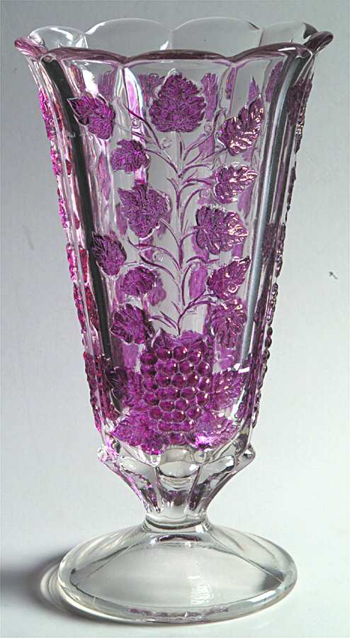 Paneled Grape Ruby Flash 9" Belled Vase by Westmoreland-1