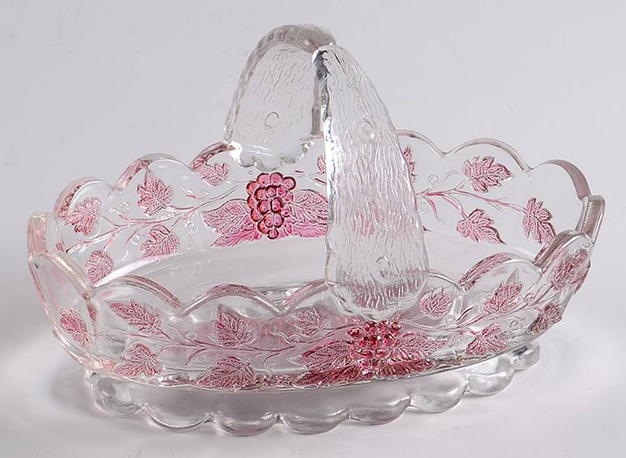 Paneled Grape Ruby Flash Small Basket by Westmoreland-1
