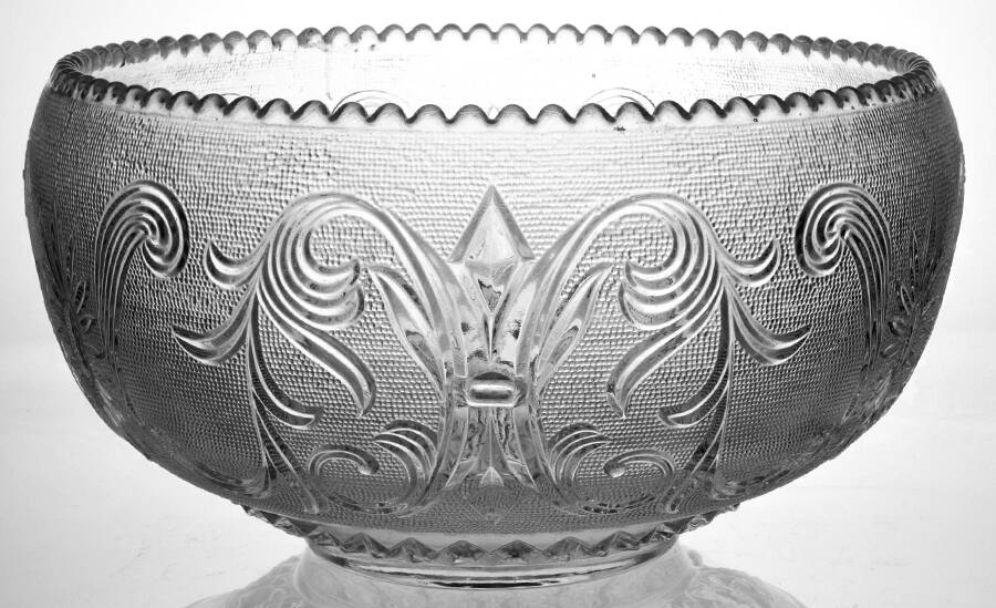 Princess Feather Clear Punch Bowl by Westmoreland-1