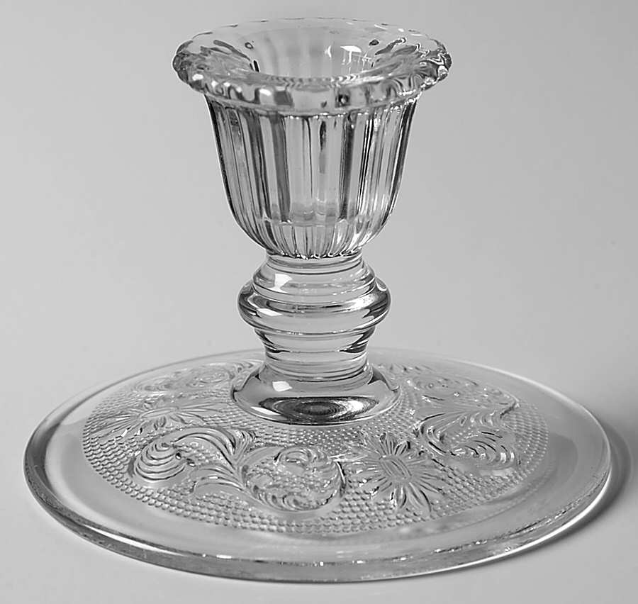 Princess Feather Clear Single Light Candlestick by Westmoreland-1