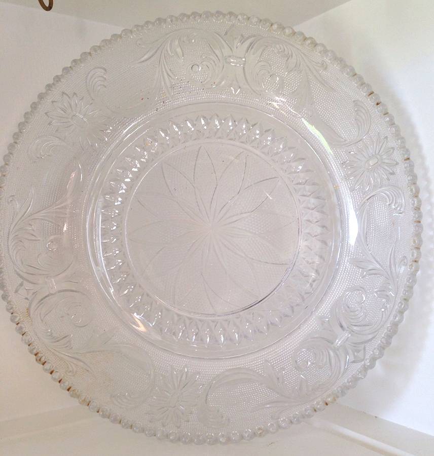 Princess Feather Clear 12" Sandwich Plate by Westmoreland-1