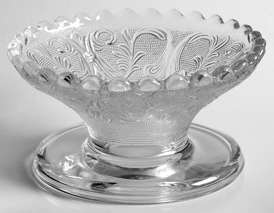 Princess Feather Clear Punch Bowl Stand by Westmoreland-1