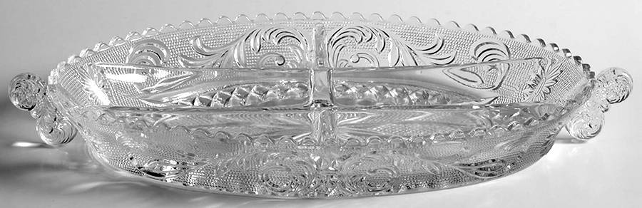 Princess Feather Clear 11" Oval 5 Part Relish by Westmoreland-1