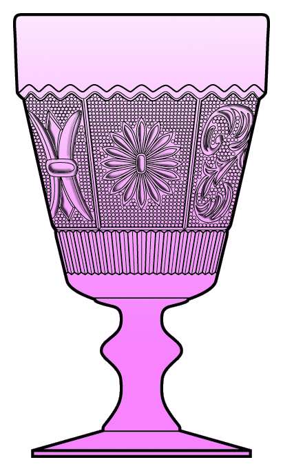 Princess Feather Pink Water Goblet by Westmoreland-1