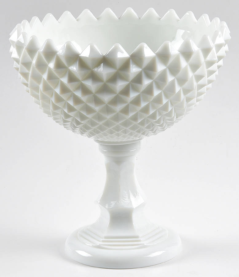 Sawtooth Milk Glass 14" Tall Compote No Lid by Westmoreland-1