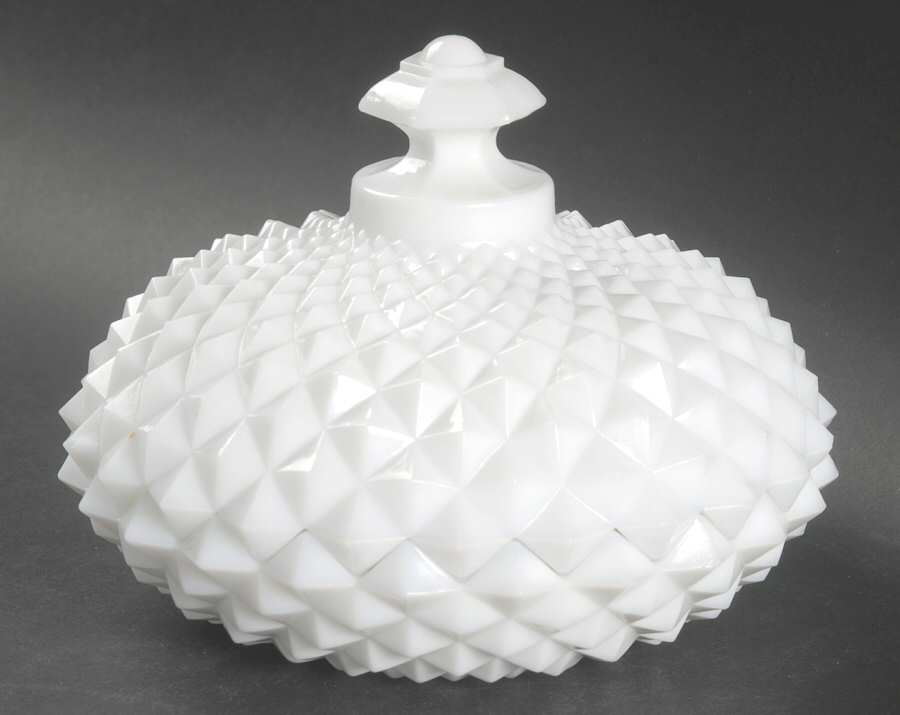 Sawtooth Milk Glass Candy Dish & Lid by Westmoreland-1