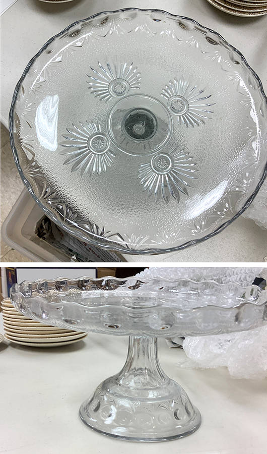 Shell and Jewel Clear Stippled Round Cake Stand by Westmoreland-1