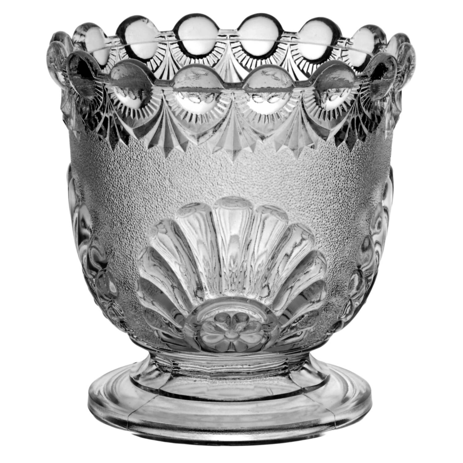 Shell and Jewel Clear Stippled Sugar Bowl W/Lip No Lid by Westmoreland-1