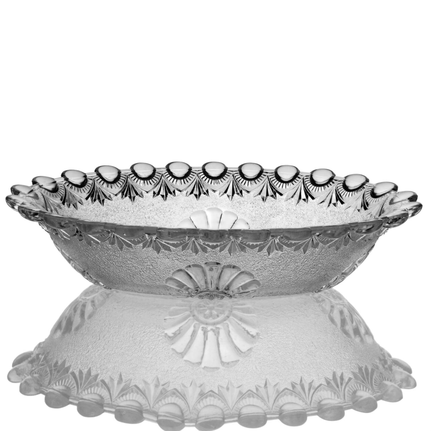 Shell and Jewel Clear Stippled 7" Oval Bowl by Westmoreland-1