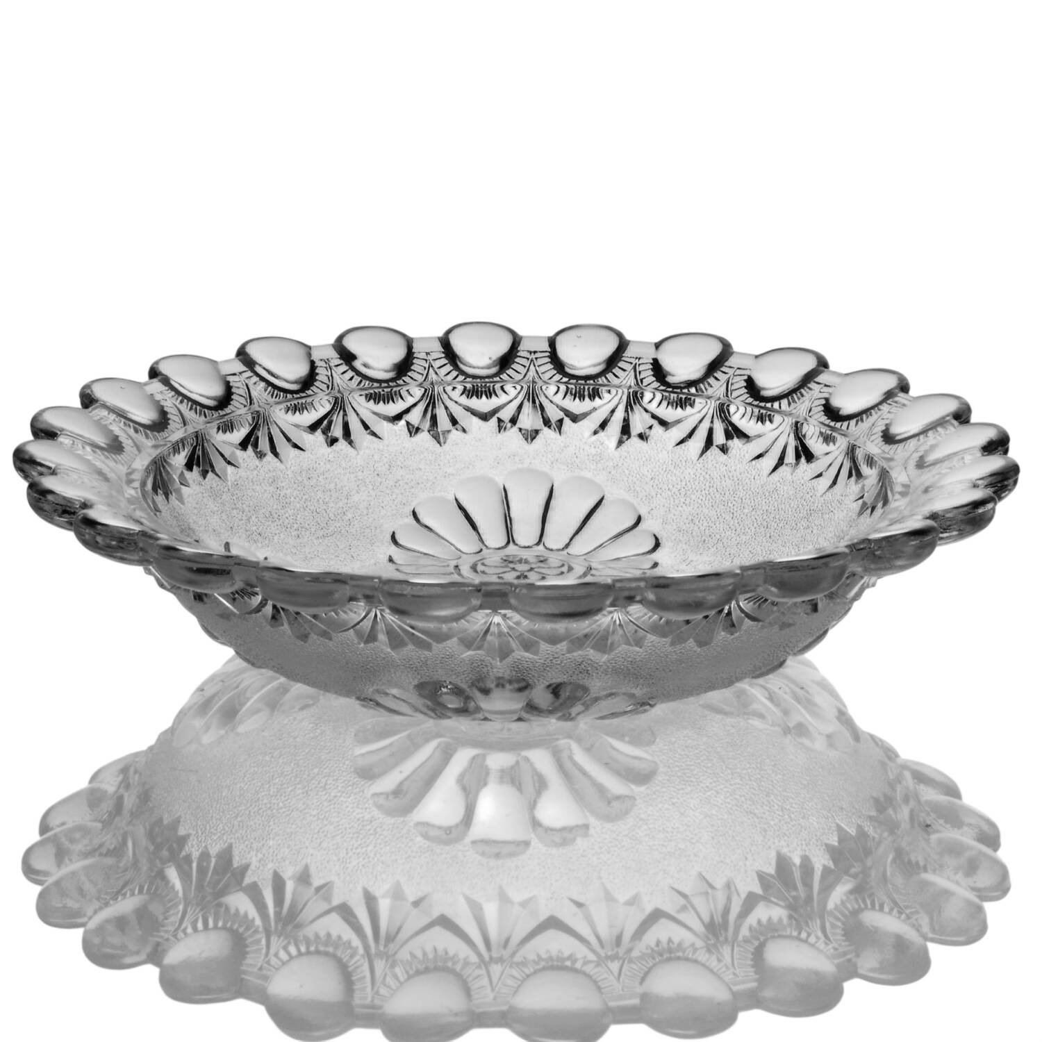 Shell and Jewel Clear Stippled Round Butter Dish No Lid by Westmoreland-1