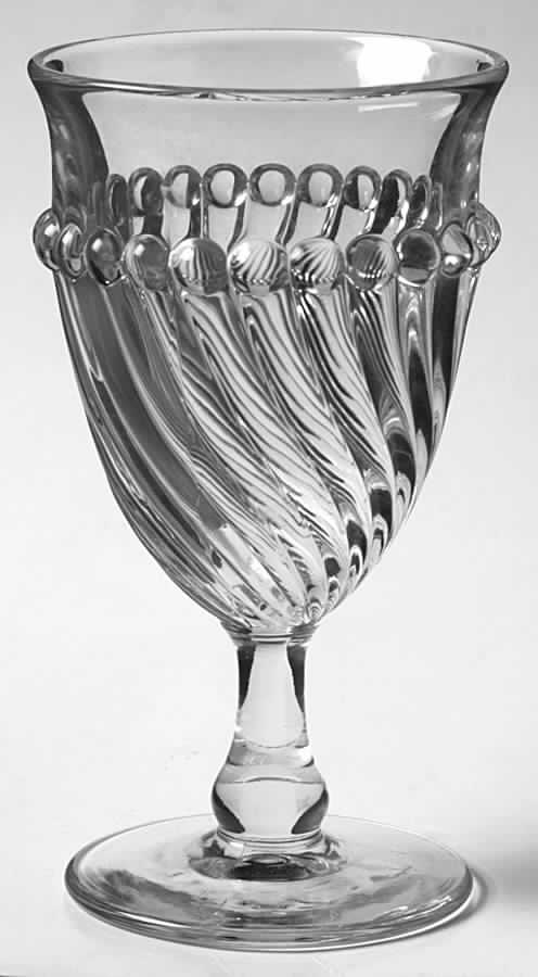 Swirl and Ball Clear Water Goblet by Westmoreland-1