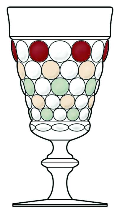 Thousand Eye Flashed Water Goblet by Westmoreland-1
