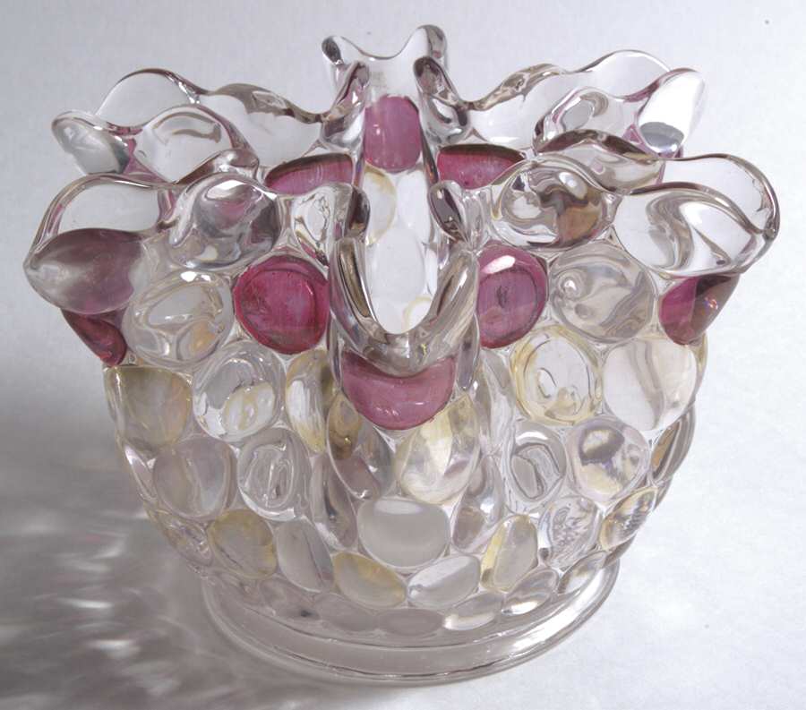 Thousand Eye Flashed Large Flower Arranger Vase by Westmoreland-1