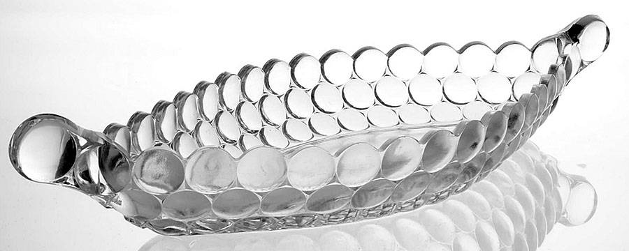 Thousand Eye Clear Canoe Shape Bowl by Westmoreland-1
