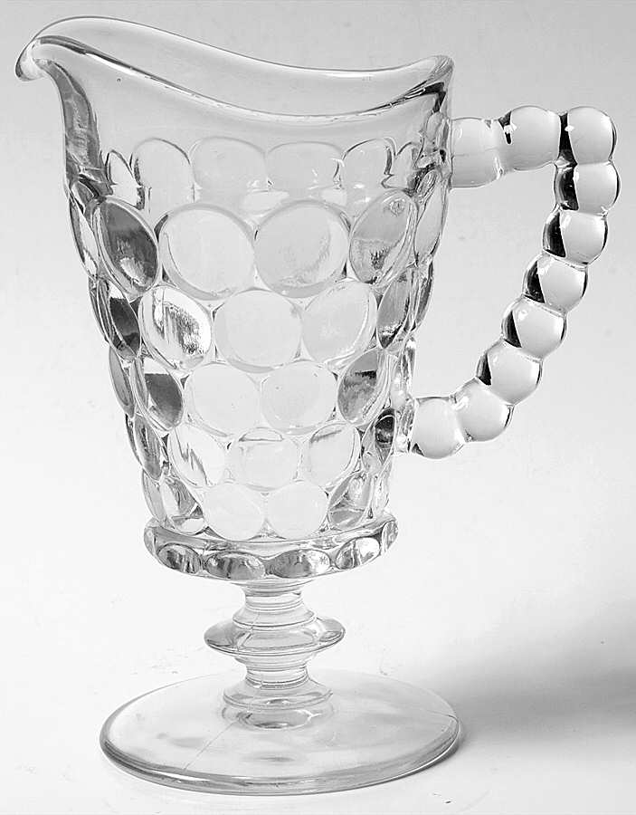 Thousand Eye Clear Tall Footed Creamer by Westmoreland-1