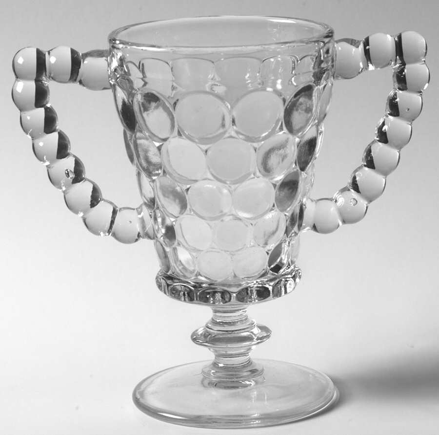 Thousand Eye Clear Tall Footed Open Sugar by Westmoreland-1