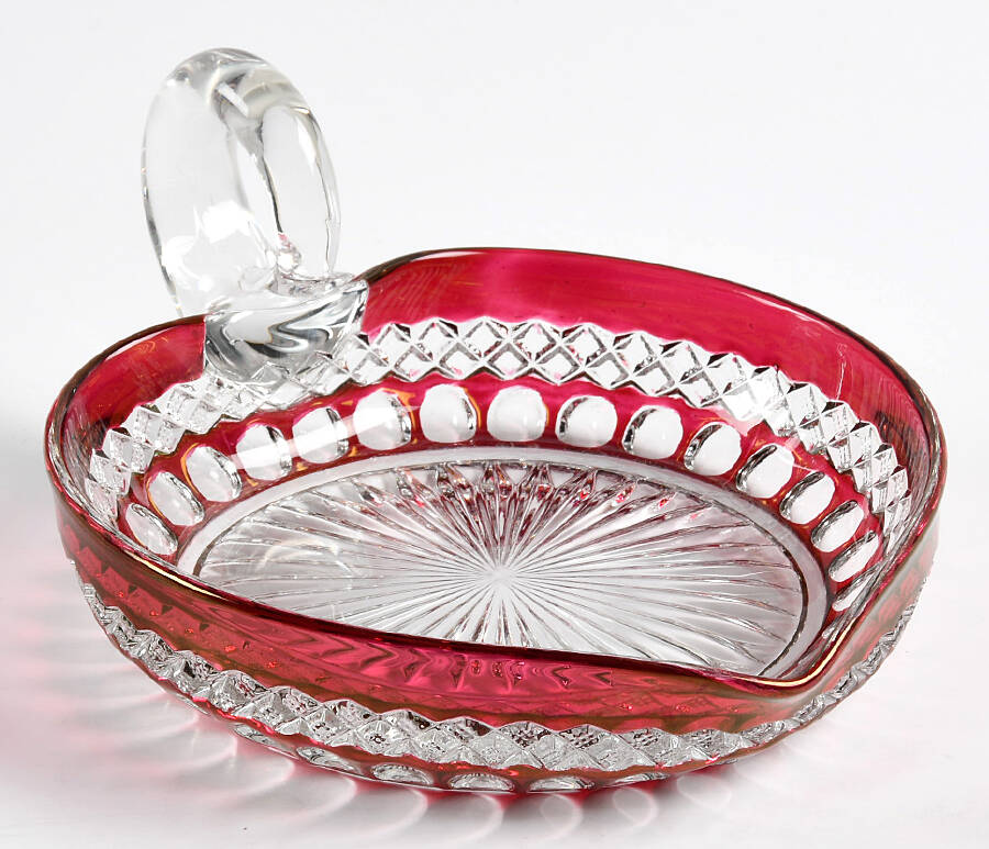 Waterford Ruby Bowl Heart Shape Bon Bon by Westmoreland-1
